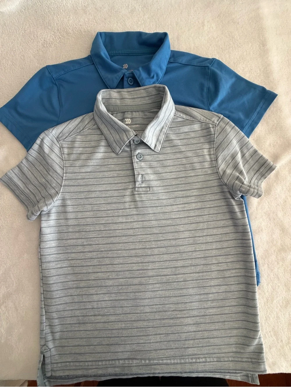 Two-Pack Boys Polo Shirts - Blue & Gray Size 4/5